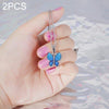2 PCS Alloy Temperature Sensitive Discoloration Necklace Jewelry(Round Butterfly)