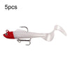 5pcs Roadrunner Soft Lures Leadheads Luminous Lures(Red Reel Tail)