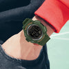 SANDA 2106 LED Digital Display Luminous Alarm Clock Men Outdoor Sports Electronic Watch(Army Green)