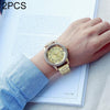 Stainless Steel Wrist Watchs Crystal Quartz Bracelet Watch(Gold)