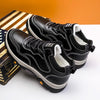 Men Outdoor Hiking Casual Leather Shoes Thickened Non-Slip Waterproof Sneakers, Size: 42(Black With Cotton)
