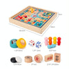 Children Wooden Multifunctional Parent-Child Interactive Puzzle Board Toy, Set Specification: 4 In 1 Chess