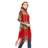 Autumn & Winter Polyester Ladies Warmth Thickened Fringed Fine Grid Scarf, Size:190cm(GWB12-08 Grey)