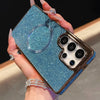 For Samsung Galaxy S23+ 5G Electroplating PC Glitter Grain MagSafe Phone Case(Blue)