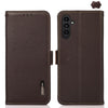 For Samsung Galaxy A56 5G KHAZNEH Side-Magnetic Litchi Genuine Leather RFID Phone Case(Brown)