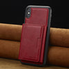 For iPhone XS / X LC.IMEEKE L5 Series Detachable RFID Card Bag Magsafe Phone Case(Red)