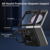 For Samsung Galaxy Z Flip6 360 Rotation Ring Holder MagSafe Shockproof PC Phone Case(Black)