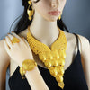 S-376 4 In 1 24K Gold Plated Bride Necklace Ear Ring Bracelet Suit Ladies Jewelry Set