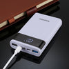 HAWEEL DIY 4x 18650 Battery (Not Included) 12000mAh Dual-way QC Charger Power Bank Shell Box with 2x USB Output & Display,  Support QC 2.0 / QC 3.0 / FCP / SFCP /  AFC / MTK / BC 1.2 / PD(White)