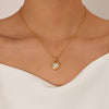 OPK GX2428 Vintage Stainless Steel Peach Heart Pendant Temperament Collarbone Necklace