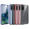 For Samsung Galaxy S20 FE Magnetic Metal Frame Double-sided Tempered Glass Case(Silver)