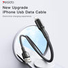 YESIDO CA97 2.4A USB to 8 Pin Braided Charging Data Cable with Indicator Light, Length:1.2m(Black)