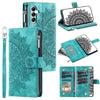 For Samsung Galaxy A36 Multi-Card Totem Zipper Leather Phone Case(Green)