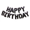 2 PCS 16 Inch Happy Birthday Letter Aluminum Film Balloon Birthday Party Decoration Specification(US Version Black)