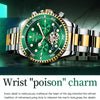 OLEVS 6605 Men Multifunctional Waterproof Mechanical Watch(Green + Gold)