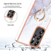 For Samsung Galaxy S25 Ultra 5G Electroplating Marble IMD TPU Phone Case with Ring Holder(White 006)