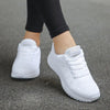 Mesh Breathable Flat Sneakers Running Shoes Casual Shoes for Women, Size:38(White)