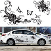 2 PCS/Set D-72 Butterfly Love Flower Pattern Car Modified Decorative Sticker(Black)