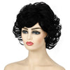Ladies Fluffy Short Curved Head Set Chemical Fiber Wig(Black)