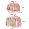 PU Dry And Wet Separation Washing Bag Double Layer Large Capacity Handheld Cosmetic Bag, Color: Beige Medium