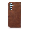 For Samsung Galaxy A56 5G KHAZNEH Dual-color Cowhide Texture Flip Leather Phone Case(Brown)