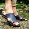 Men Casual Beach Shoes Slippers Microfiber Wear Sandals, Size:39(Black)