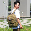LIJIEBAO Retro Canvas Shoulder Bag Outdoor Casual Backpack Large Capacity Computer Bag(Khaki)