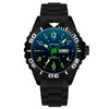 SANDA 1053 Womens TPU Strap Dual Display Waterproof Electronic Watch(Black Green)