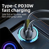 A1 QC 3.0+PD 30W Dual Car Charger Hidden Car Cigarette Lighter Phone Fast Charging Adapter