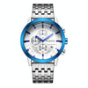 OCHSTIN 7248 Fashion Steel Strap Multifunctional Quartz Men Watch(Silver Blue)