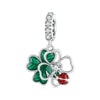 S925 Sterling Silver Lucky Four-leaf Clover Ladybug DIY Pendant(SCC2723)
