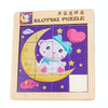 2 PCS Cartoon Animal Double-Sided Klotski Puzzle Children Wooden Toy Early Education Jigsaw Puzzle(White Bear)