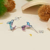S925 Sterling Silver Platinum Plated Gradient Kingfisher Earrings(BSE997)