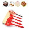 5 In 1 Pot Spatula Silicone Spatula Egg Beater Cooking Baking Tool Set(Black)