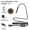 AN97 USB-C / Type-C Endoscope Waterproof IP67 Tube Inspection Camera with 8 LED & USB Adapter, Length: 1m, Lens Diameter: 7mm
