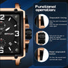 SANDA 5304 Quartz Men Watch Three Eyes Six Stitches Simple Calendar Waterproof Waist Watch(Belt Coffee)
