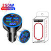 WGS-G37 5 in 1 Digital Display Super Fast Charging Car Charger with Voltmeter (Black)