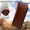 PU Flip Double Phone Card Slot Case, Size:15.7 x 9cm(Brown)