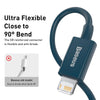 Baseus Superior Series CALYS-A03 2.4A USB to 8 Pin Interface Fast Charging Data Cable, Cable Length:1m(Blue)