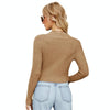 Female Sexy Navel Knit Sweater Slim Sweater Cardigan, Size: XL(Black)