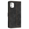 For iPhone 12 mini Tulips Embossed Leather Phone Case with Lanyard(Black)