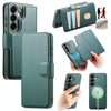 For Samsung Galaxy S25 5G CaseNeo Finger Grip Strap MagSafe Leather Phone Case(Green)