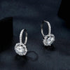 MSE002 S925 Sterling Silver Moissanite Zirconia Elegant Earrings White Gold Plated