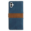 For Samsung Galaxy A05 Grid Stitching Leather Phone Case with Lanyard(Blue)