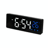 0715 Voice-activated LED Mute Date Temperature Display Electronic Clock(Black Surface Blue Light)