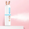 Facial Steamer Nano Spray Water Replenishing Instrument Portable Cold Spray Machine Charging Beauty Instrument Automatic Alcohol Sprayer, Style:Cute Rabbit(White)