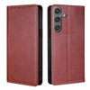 For Samsung Galaxy S25 5G Gloss Oil Solid Color Magnetic Leather Phone Case(Brown)
