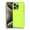 For iPhone 15 Pro Shockproof MagSafe Armor PC Hybrid TPU Phone Case(Fluorescent Green+Gray)