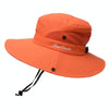 9002 Summer Women Outdoor Sun Hats Fisherman Hat With Ponytail Hole(Monochrome Adult Orange)