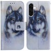 For Samsung Galaxy A36 5G / A56 5G Coloured Drawing Flip Leather Phone Case(White Wolf)